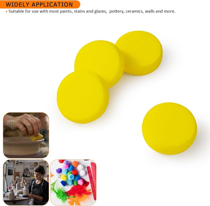 ALISWAT 30 Pcs 2.9 inch Small Sponge Round Synthetic Artist Sponges Watercolor Sponges for Painting, Crafts, Ceramics, Household Use and More - Image 3
